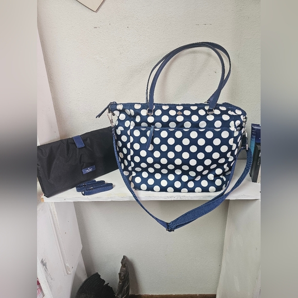 kate spade Handbags - KATE SPADE JAE SEASIDE DOT BABY DIAPER NYLON BAG WKR00301 BLUE
